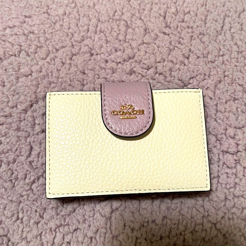 Coach Color block accordion card case